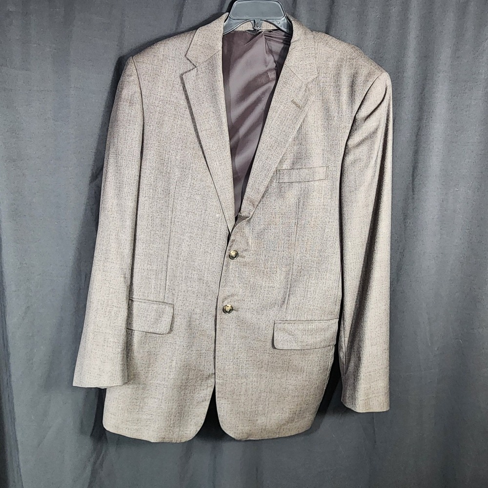 Jos. A. Bank Mens Two Button Textured Blazer Sport Coat‎ Brown Gray 44R